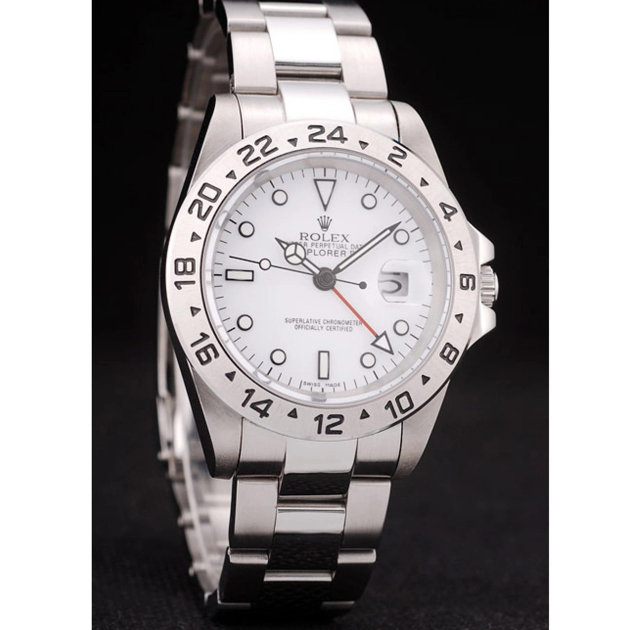 Rolex aaa copy Dial Rolex Explorer Steel Bezel White Stainless 0719